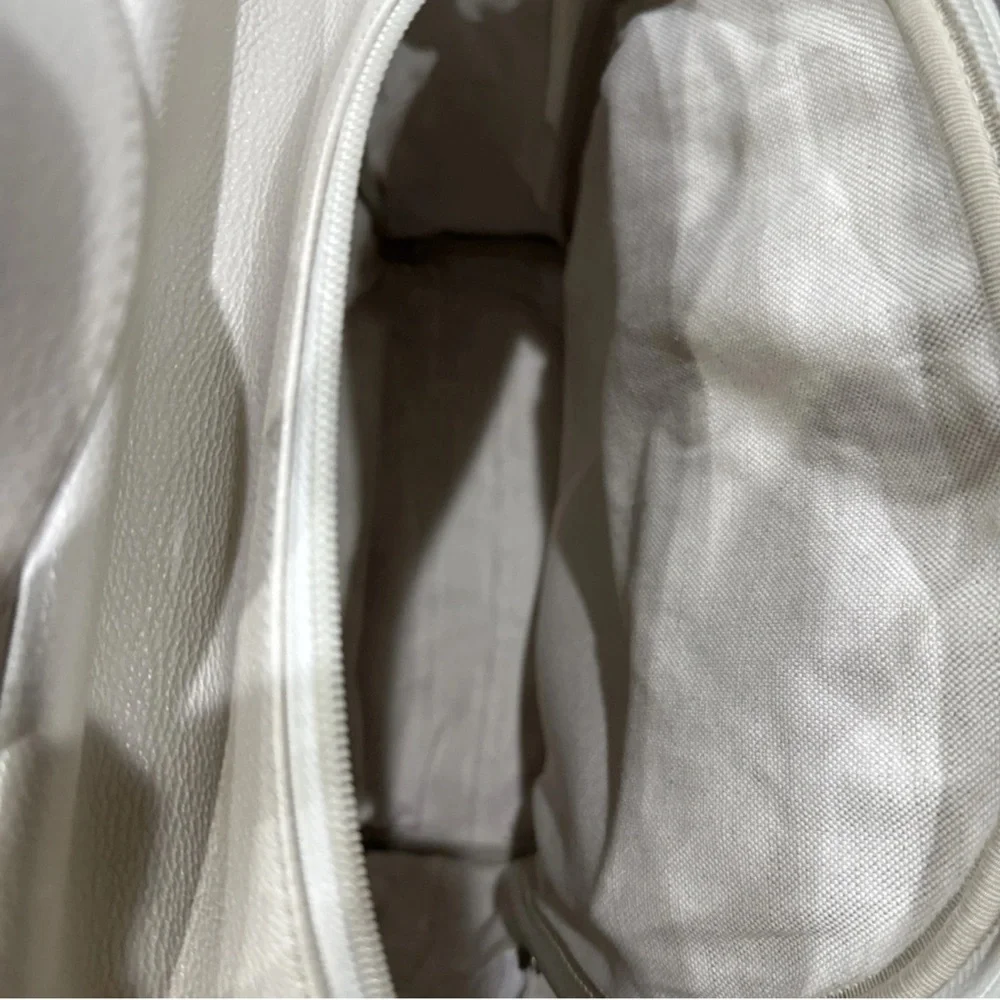 Gucci Web Logo Cripto Print Leather Ecru Color Authentic Women (Unisex) Backpack - Picture 6 of 15